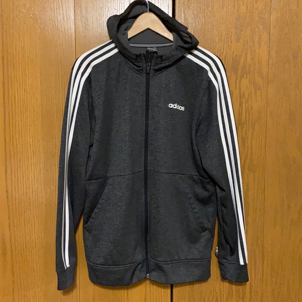 Adidas zip front hooded jacket